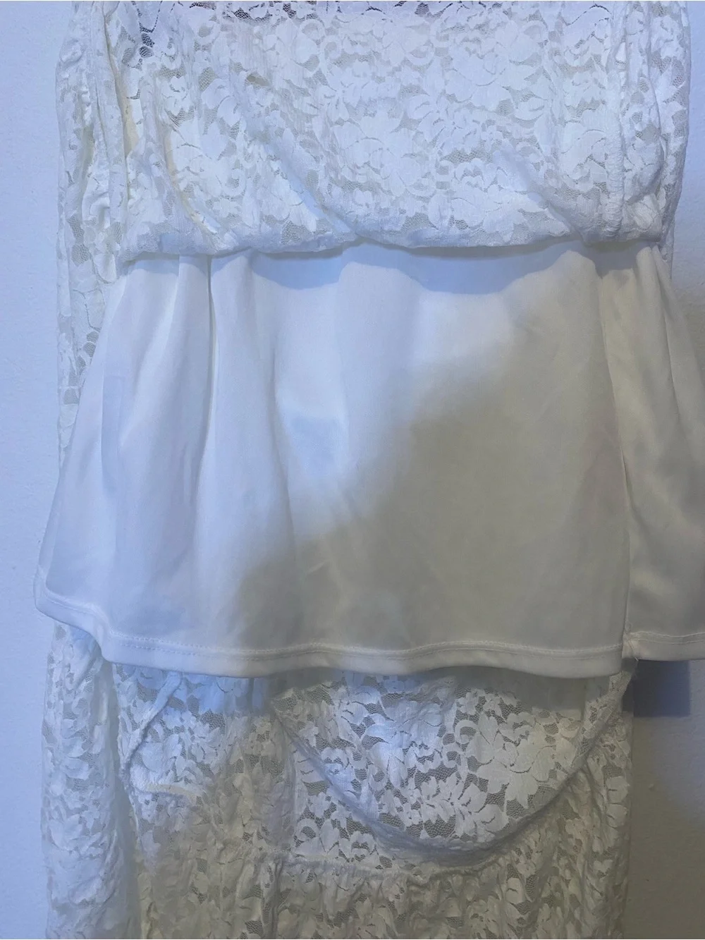 Timing White Lace Tiered Maxi Skirt